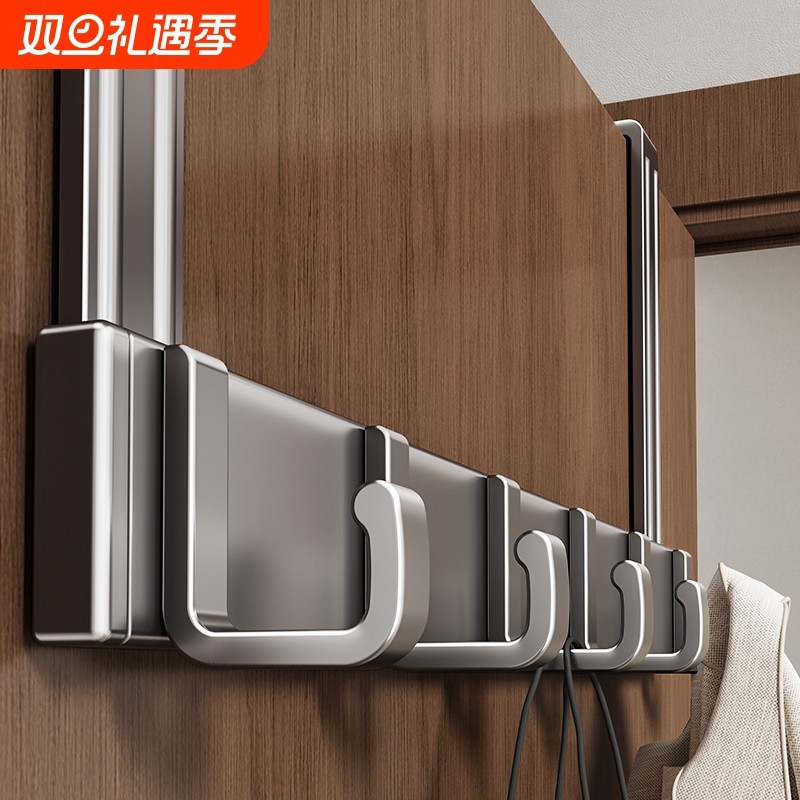 门后挂钩挂衣架免打孔加长卧室门上挂架收纳神器衣帽钩承重衣钩
