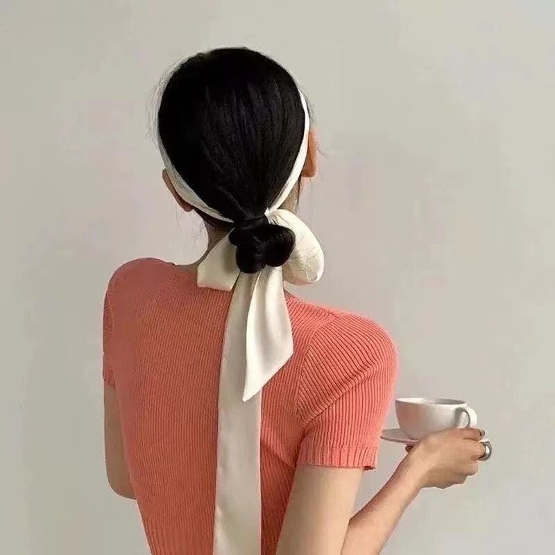 纯色长条丝巾布丝带搭配真丝连衣裙的腰带小礼服腰带绑带发带飘带图片