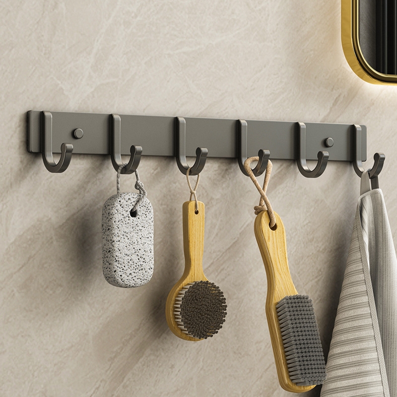 免打孔卫生间衣服排钩壁挂墙上衣架厕所浴室门后粘钩挂钩强力粘胶