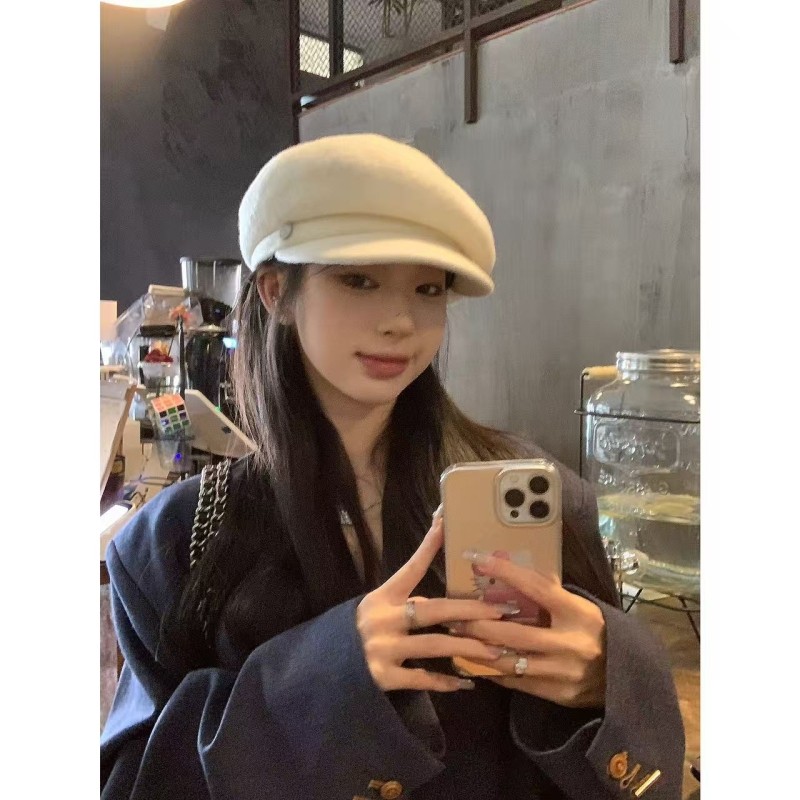 【我的头不圆】羊毛呢八角帽冬季显脸小百搭报童贝雷帽子女大头围