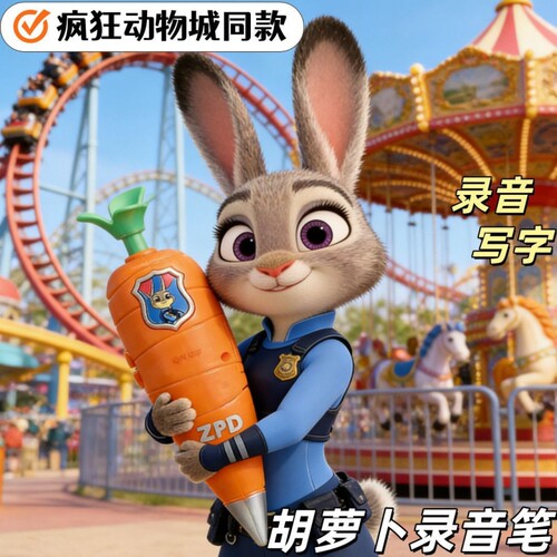 疯狂动物城周边玩具胡萝卜录音笔男女小礼物朱迪兔子警官LB8神器