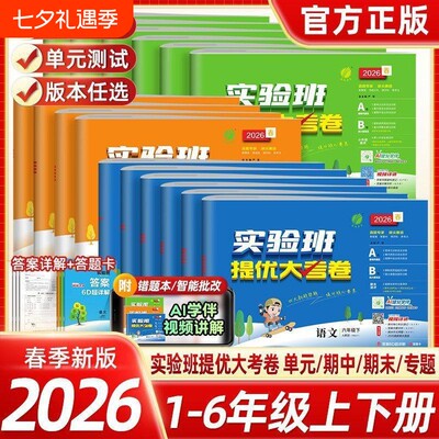 实验班提优大考卷小学语数英