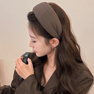 新遮发际线宽边发箍女日常外戴高颅捆发旅头箍显脸小减龄发卡短发