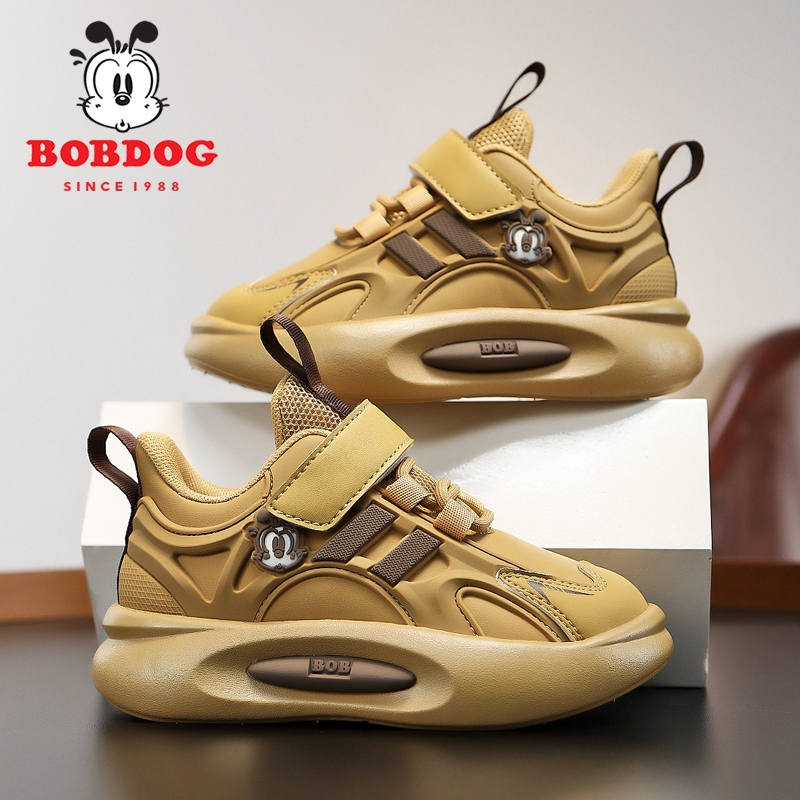 巴布豆防水皮面男童鞋子2025春秋