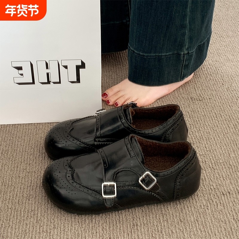 平底加绒勃肯鞋女2025新款冬季女鞋子巴洛克复古小皮鞋保暖二棉鞋,女鞋,勃肯鞋/软木鞋,淘宝优惠券,粉丝福利购,淘宝优惠卷