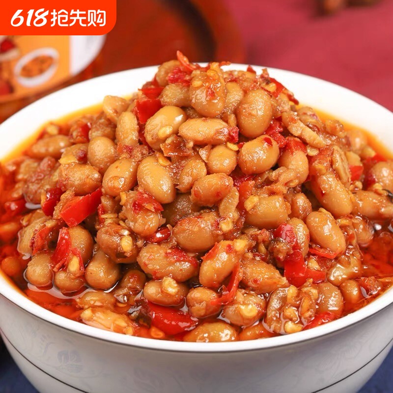 农家自制腊八豆湖南特产下饭菜酱豆豉拌饭拌面酱香辣黄豆酱豆瓣酱