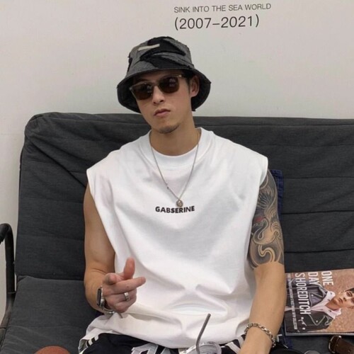美式潮牌宽松纯棉潮流坎肩背心男