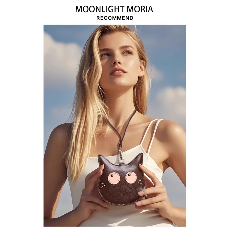 复古挂脖零钱包2025新款可爱卡通银币包迷你超薄卡包软皮收纳包女