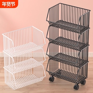 厨房置物架台面蔬菜水果筐收纳架子多功能多层果蔬菜篮子加宽卧室