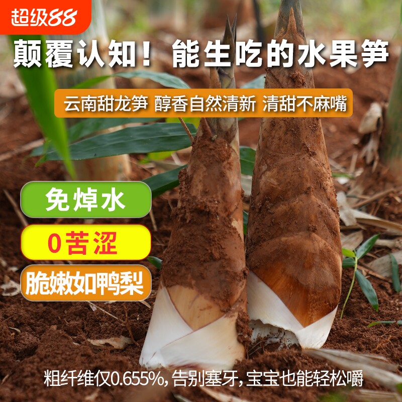 云南甜龙笋新鲜蔬菜甜竹笋水果竹笋野菜现挖现发甜脆当季笋苗食用