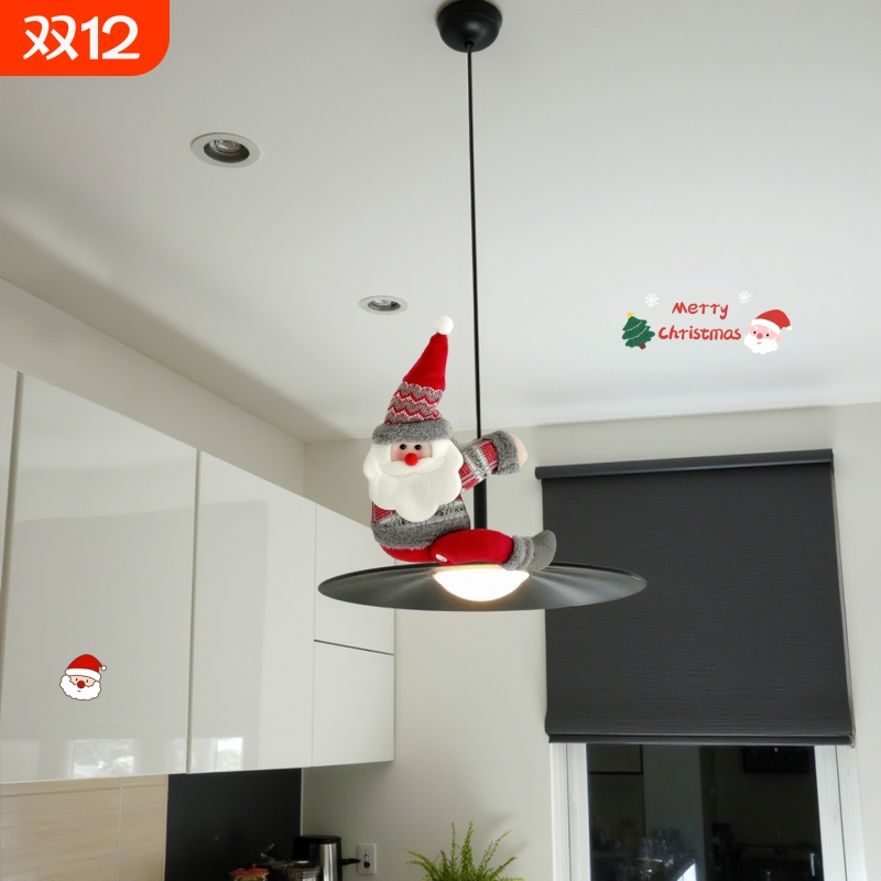 圣诞节装饰品创意圣诞老人玩偶店铺氛围挂饰雪人窗帘吊饰场景布置