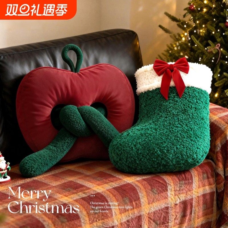 圣诞抱枕圣诞节礼物圣诞树装饰娃娃沙发靠垫飘窗靠枕玩偶新年礼物