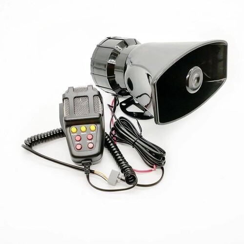 货车24V警笛汽车摩托铲车挖掘机7音报警器带喊话喇叭12V7音扩音器
