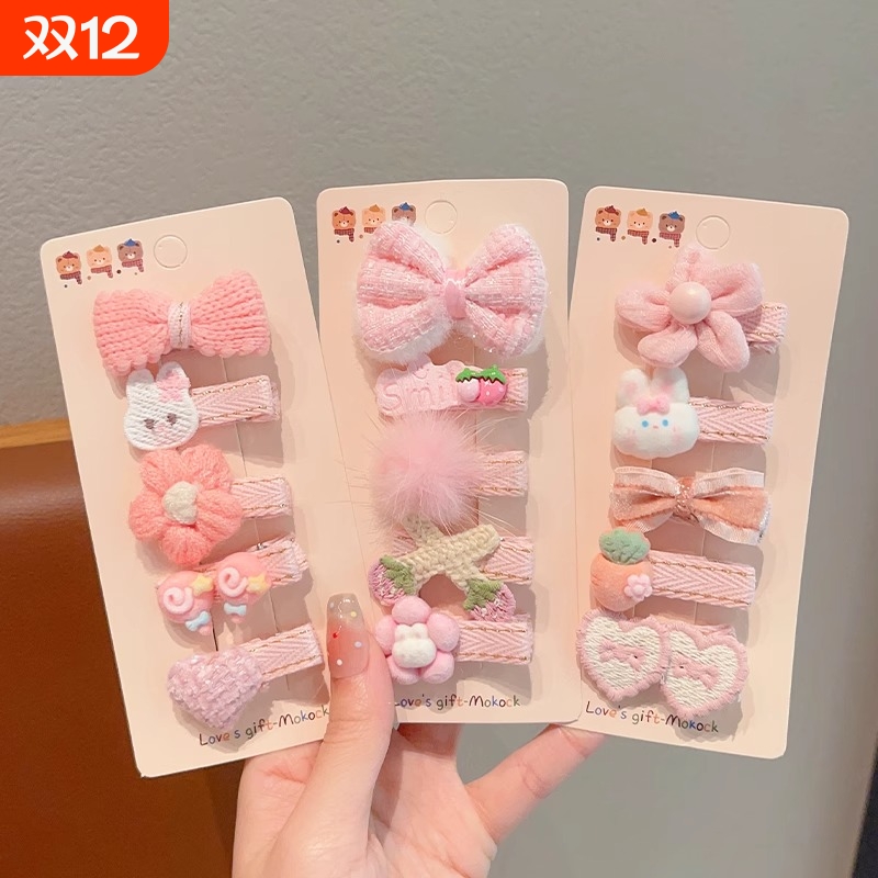 女孩全包布不伤发刘海碎发夹2025新款女童侧边鸭嘴夹可爱宝宝发夹