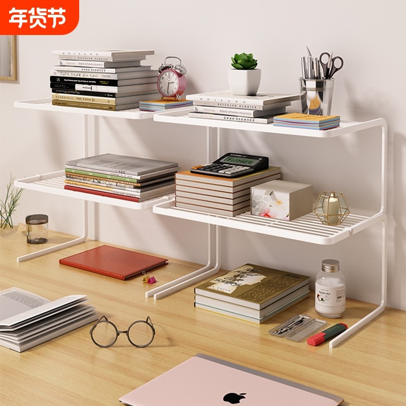 桌面置物架书架桌上书桌收纳架分层小层架办公桌置物双层架子铁艺,住宅家具,书架,淘宝优惠券,粉丝福利购,淘宝优惠卷
