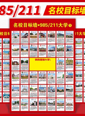 名校目标墙贴985/211全套3张挂图