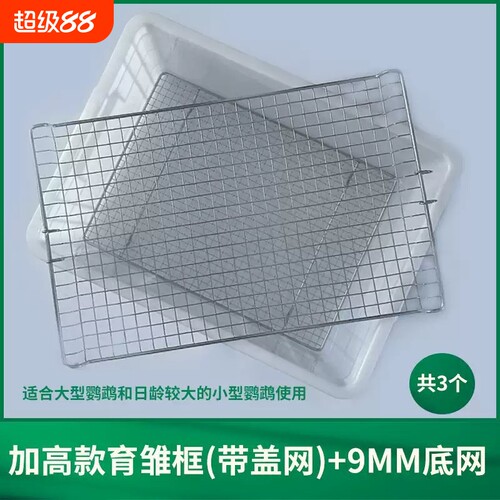 鹦鹉育雏饲养框不锈钢底网雏鸟幼鸟饲养盒子保温箱繁殖育雏盒站网