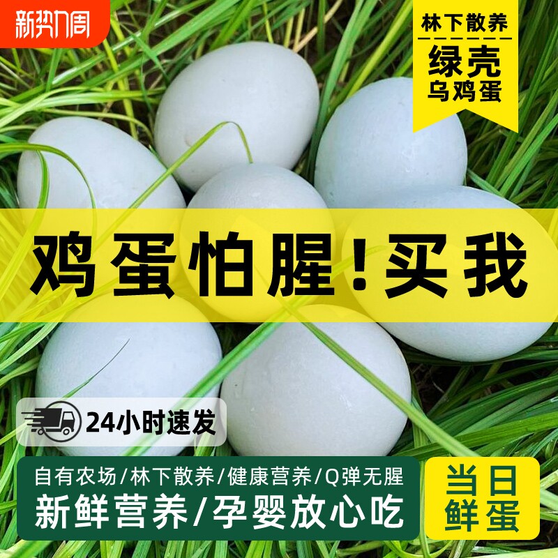 绿壳鸡蛋50枚大别山散养正宗农家土鸡蛋孕妇乌鸡蛋新鲜食用配送
