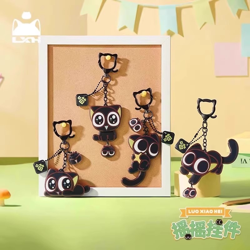 摇摇动漫罗小黑战记亚克力新款挂件创意猫咪包包钥匙扣送朋友礼物