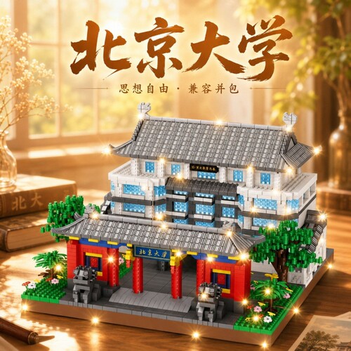【亏本冲】名校大学积木模型拼装