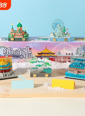 纸唠东北3D立体纸雕日历便签本