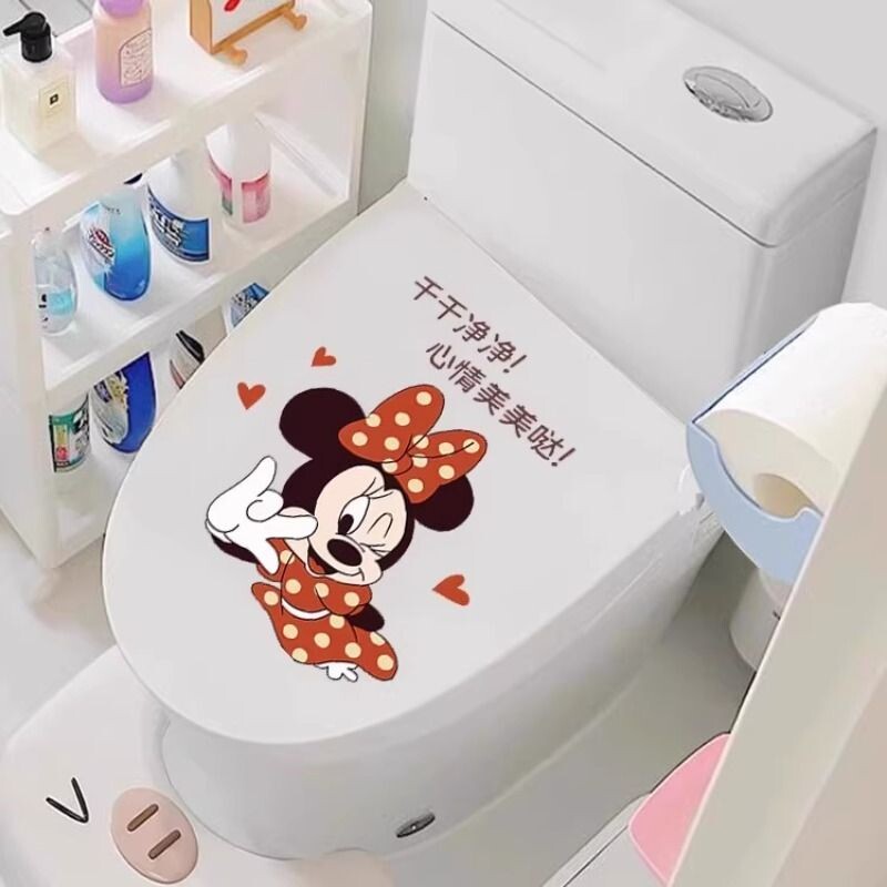 米奇创意马桶贴浴室厕所卫生间防水无痕贴纸高级感卡通贴画防霉图片
