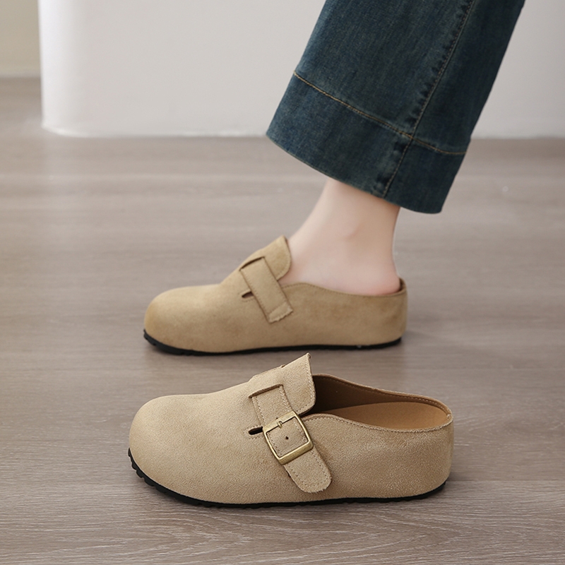 内增高勃肯鞋女外穿2025夏秋新款爆款鞋子森系复古懒人包头半拖鞋