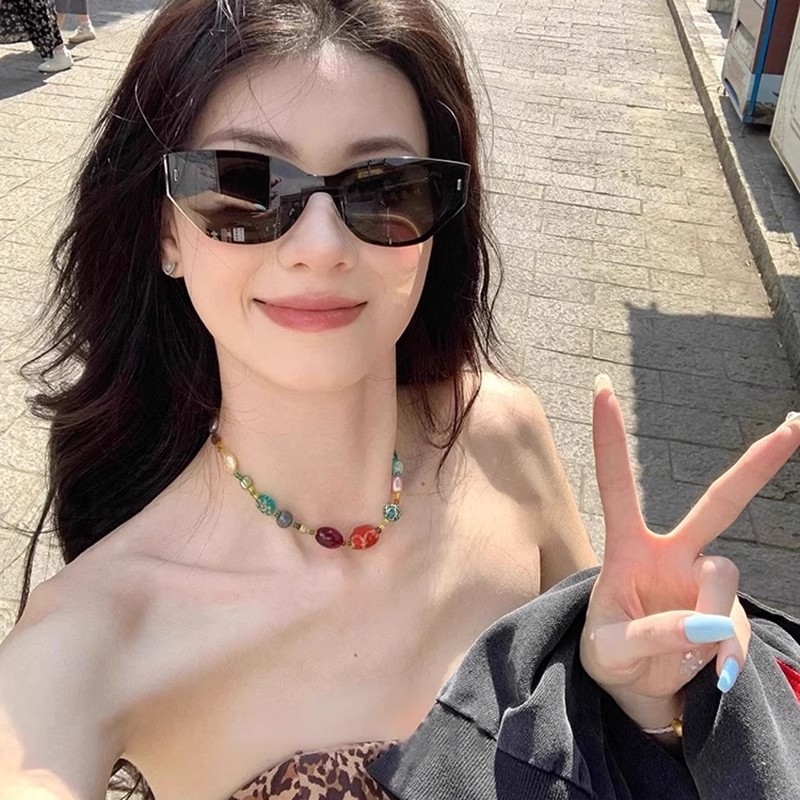 多巴胺琉璃串珠星星项链女民族风锁骨链轻奢小众海边度假颈链配饰