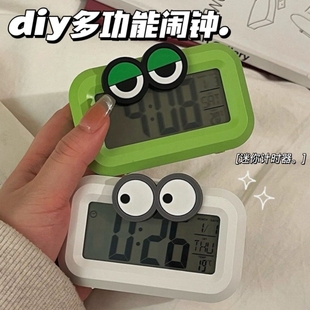 可爱小闹钟学生专用起床神器电子时钟女生高颜值桌面闹铃强力叫醒