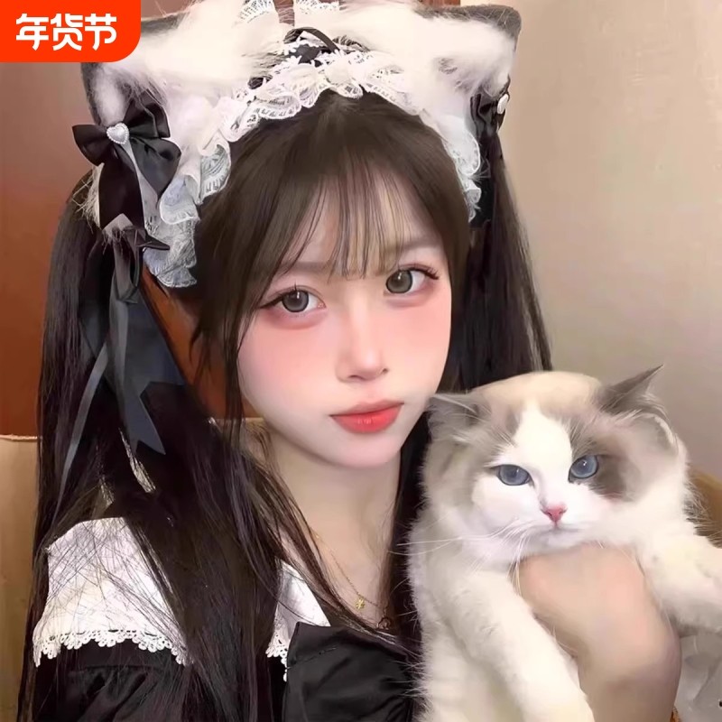 可爱猫耳朵头饰发箍女cos洛丽塔发夹蝴蝶结猫娘兽耳发带装扮发饰,饰品/流行首饰/时尚饰品新,发饰,淘宝优惠券,粉丝福利购,淘宝优惠卷