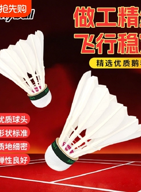耐宝三段式羽毛球鹅毛N800超耐打稳定训练球优质口粮球耐用防风