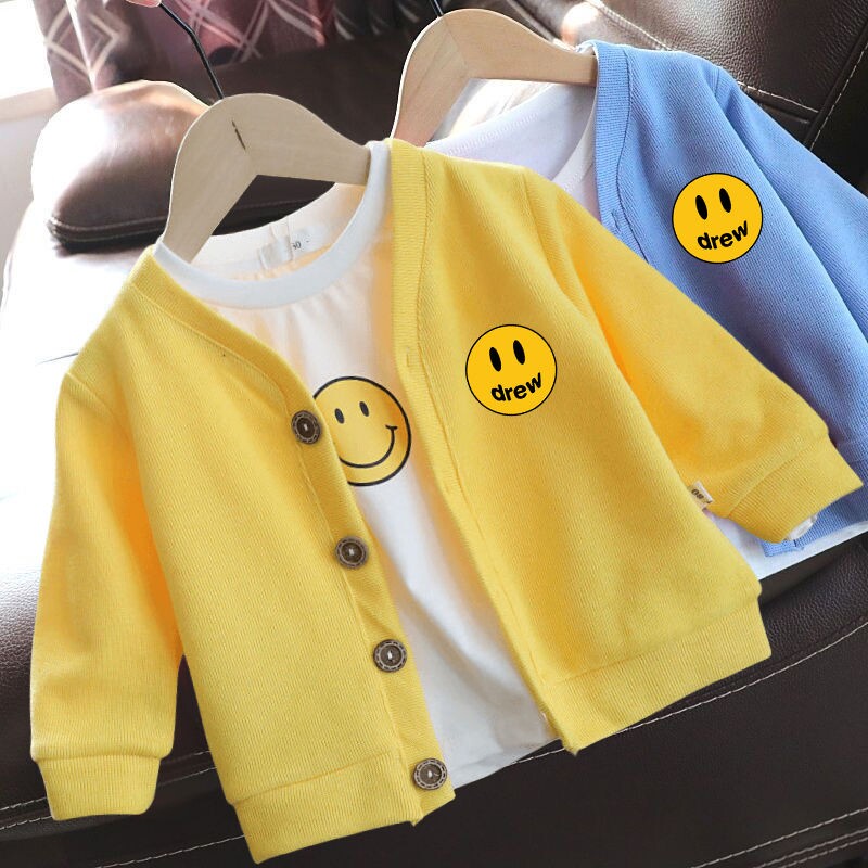 가을 옷 니트 카디건 자켓 2024 새로운 어린이 봄 가을 옷 소년  소녀 베이비 탑