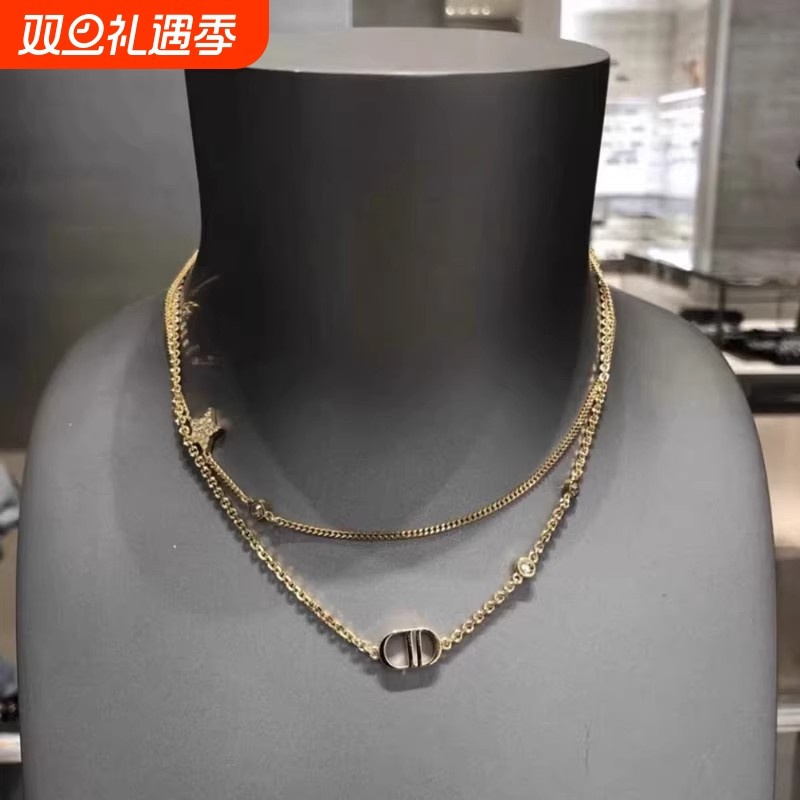 CD多层项链小香风轻奢星星字母锁骨链2025款夏季欧美小众网红吊