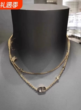 CD多层项链小香风轻奢星星字母锁骨链2025款夏季欧美小众网红吊坠