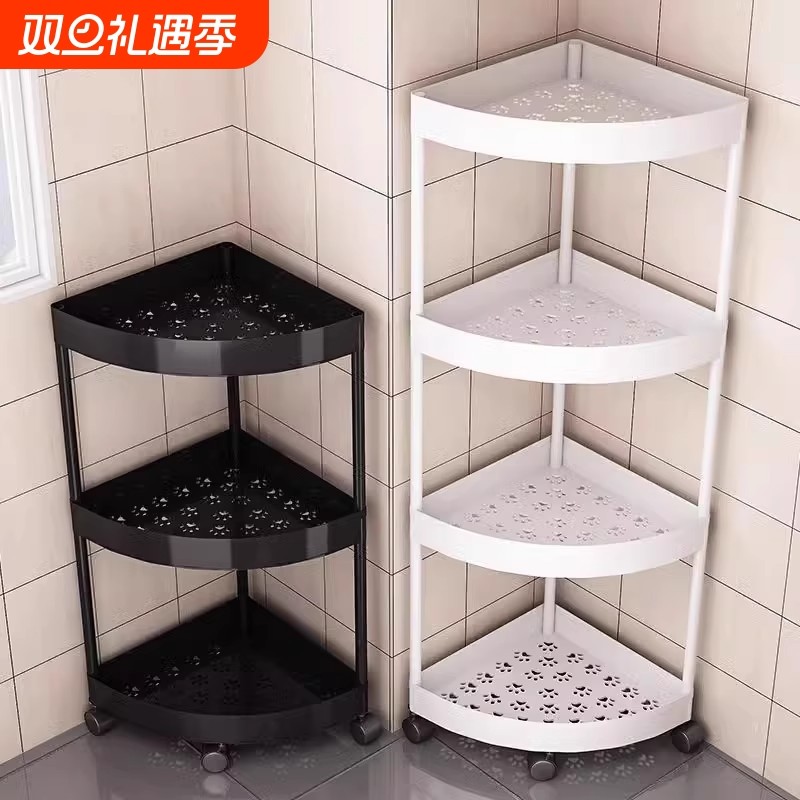 小推车卫生间浴室置物架落地收纳架子储物架卧室移动角架多层床头