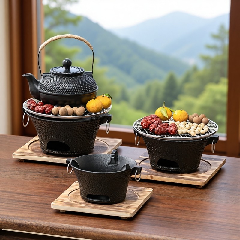 新款围炉煮茶器具全套家用老式打边炉陶土炉子罐陶炉炭火烧水提梁,餐饮具,茶壶,淘宝优惠券,粉丝福利购,淘宝优惠卷