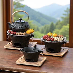 新款围炉煮茶器具全套家用老式打边炉陶土炉子罐陶炉炭火烧水提梁