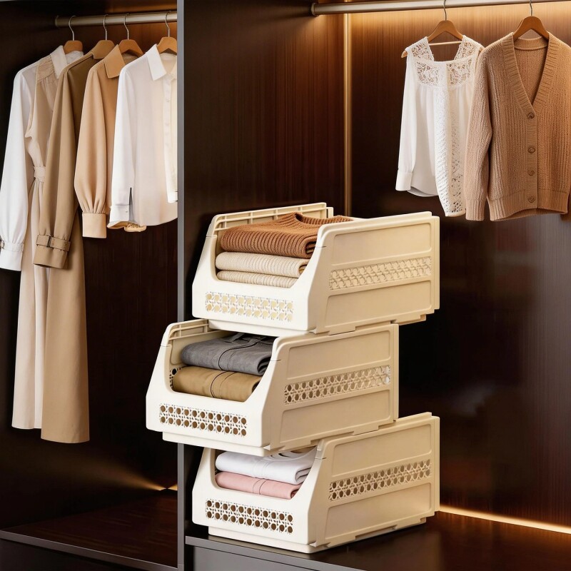 衣柜收纳分层神器柜内分层隔板多层置物架抽屉抽拉衣橱隔断分层架