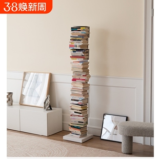 隐形书架落地置物架铁艺书柜客厅一体靠墙收纳架上墙桌面杂志黑色