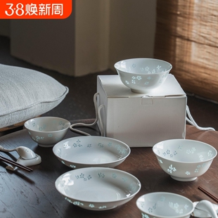 景德镇玉柏陶瓷玲珑瓷雀羽餐具套装陶瓷碗饭碗面碗家用2026新款