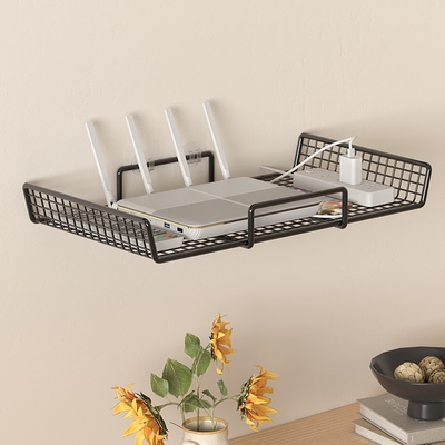 电视机机顶盒置物架壁挂挂墙免打孔托架墙上网络wifi路由器收纳架