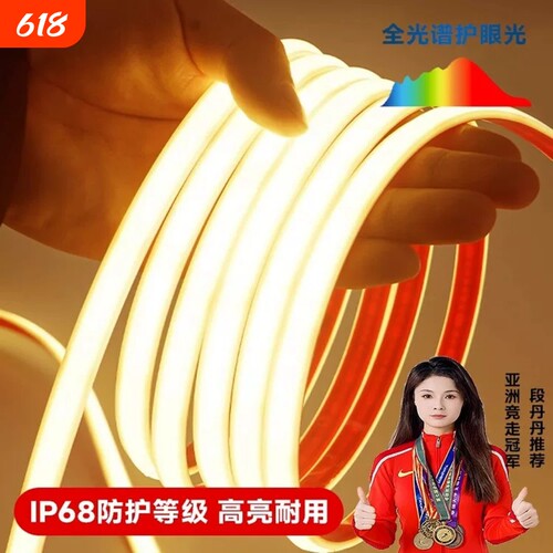 硅胶cob灯带LED超亮高压220v户外防水家用客厅吊顶吊顶工程软灯条
