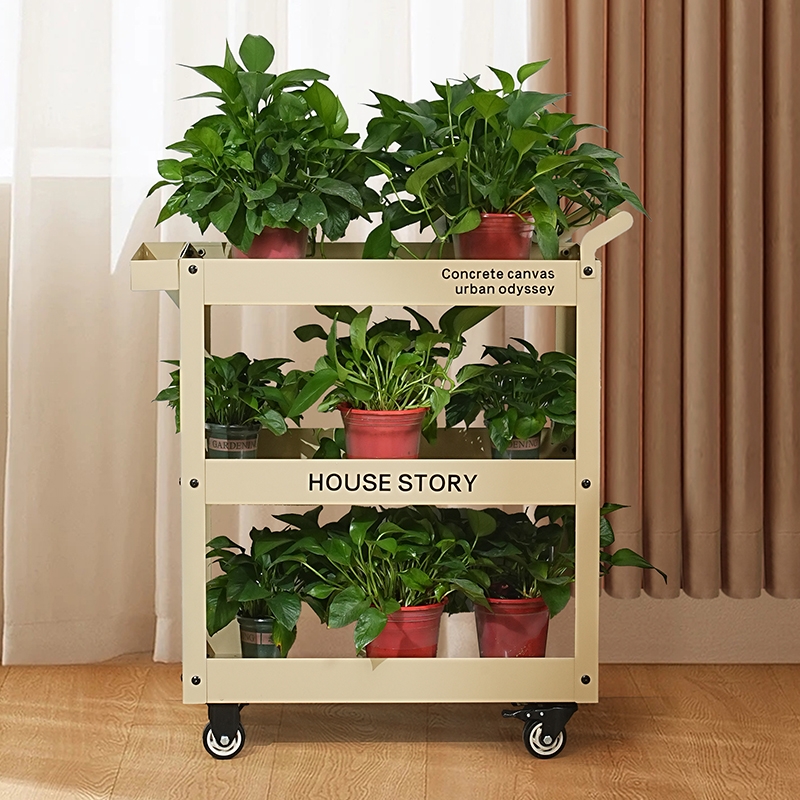 固修带轮三层手推车宠物画室