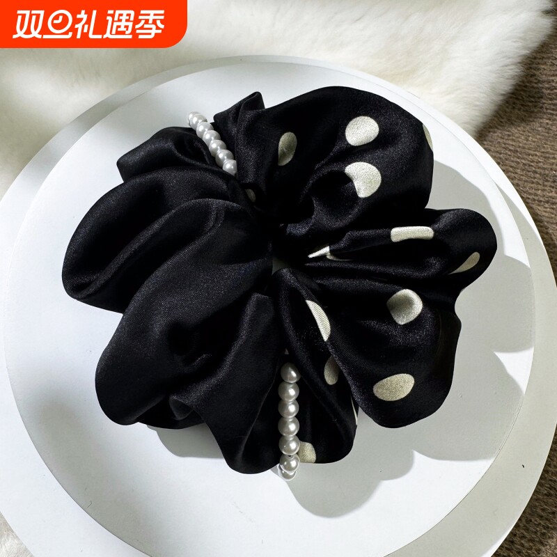 超好看的大肠真丝发圈女高级感洋气时尚头花头饰发饰2025新款