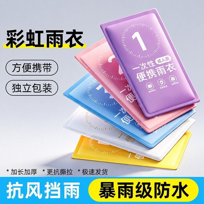 一次性雨衣成人长款户外旅游加厚便携款防暴雨卡片防护服防水旅行