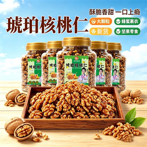 琥珀核桃仁罐装熟焦糖蜂蜜核桃酥