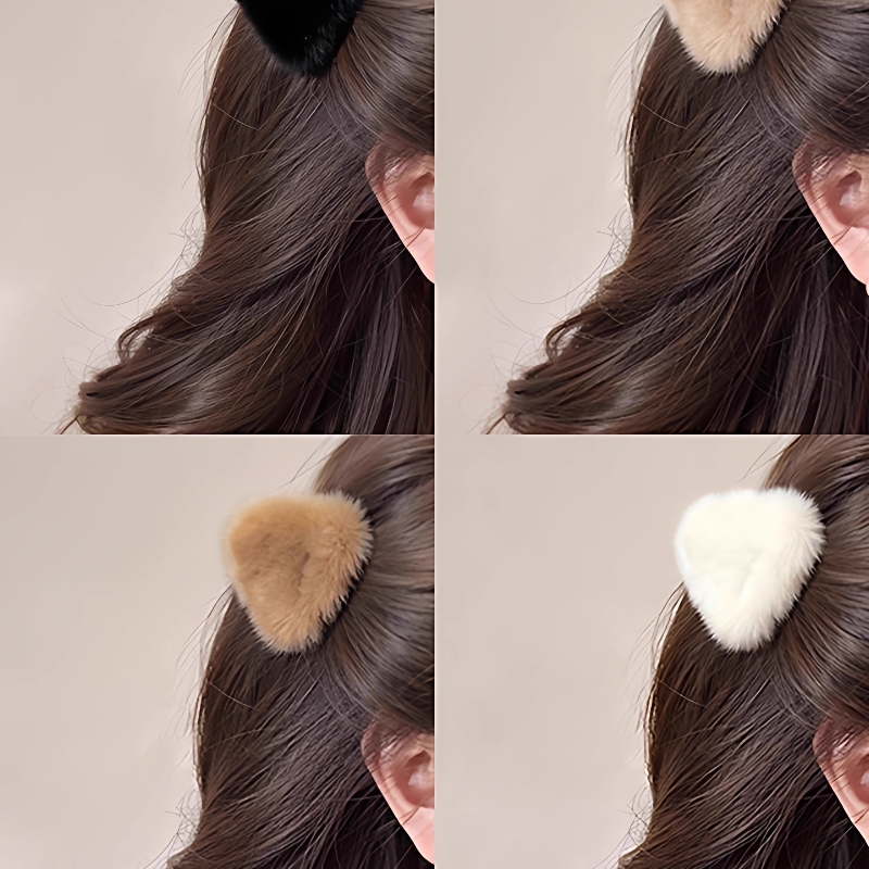 美拉德毛绒小熊耳朵抓夹女