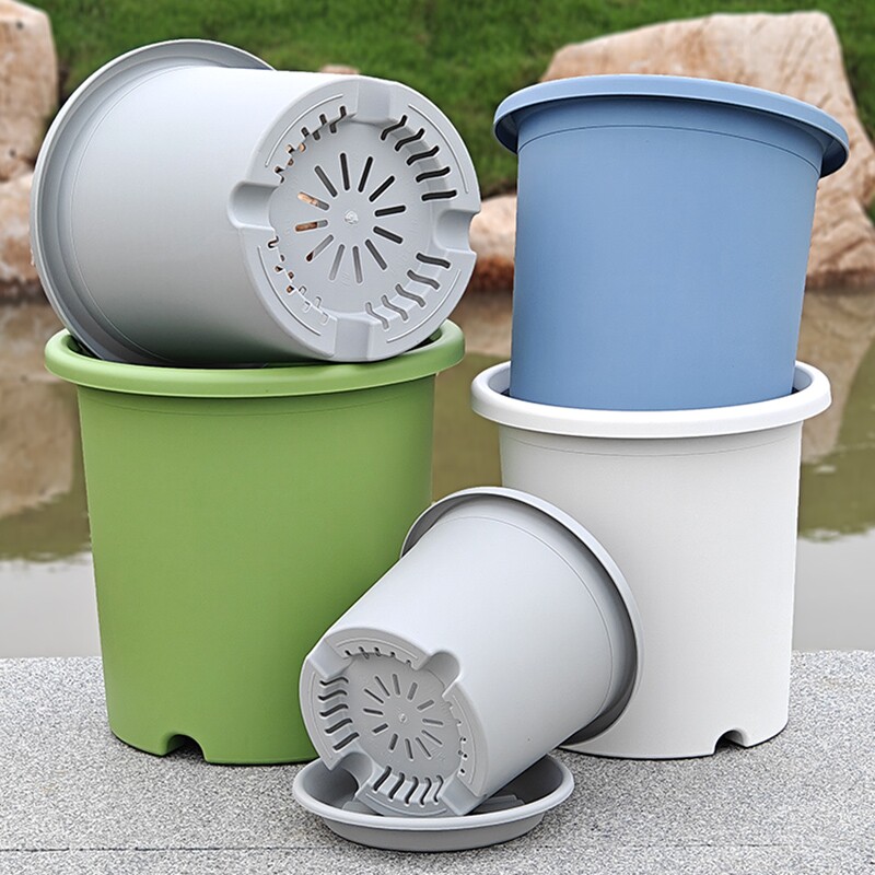 高档四季花盆树脂加厚环保圆形控根加仑青山蓝莓花卉盆栽新款室外