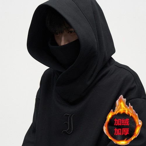 运动卫衣i人社恐衣服机能风忍者蒙面澜帽衫男女加绒加厚野王外套