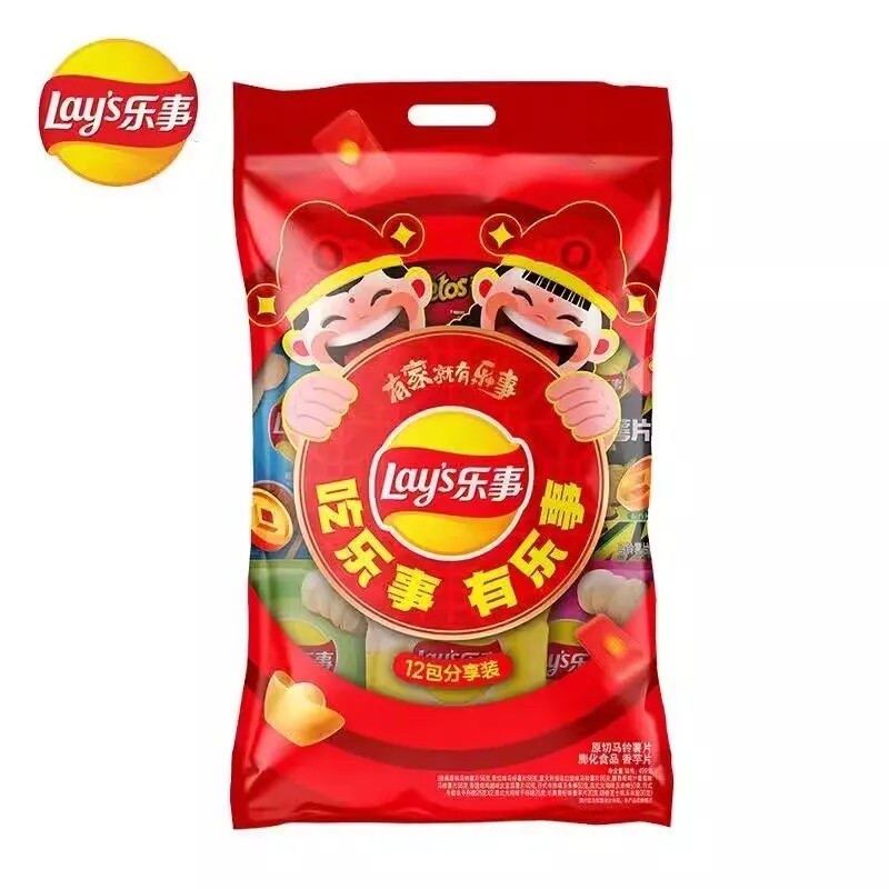 乐事零食大礼包499g薯片干杯脆膨化分享装走亲访友送礼送女友零食